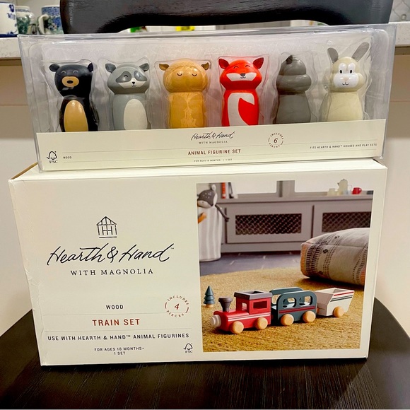 Hearth & Hand Toys Hearth Hand With Magnolia Wood Train Set Animals